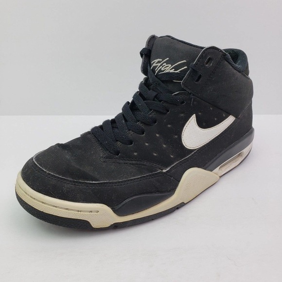 Nike Air Flight Classic Mid Mens Size 8 Black White Leather Sneaker Shoes 414967
